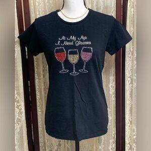 GILDAN BLACK “ AT MY AGE…S/S T-SHIRT - SZ MEDIUM